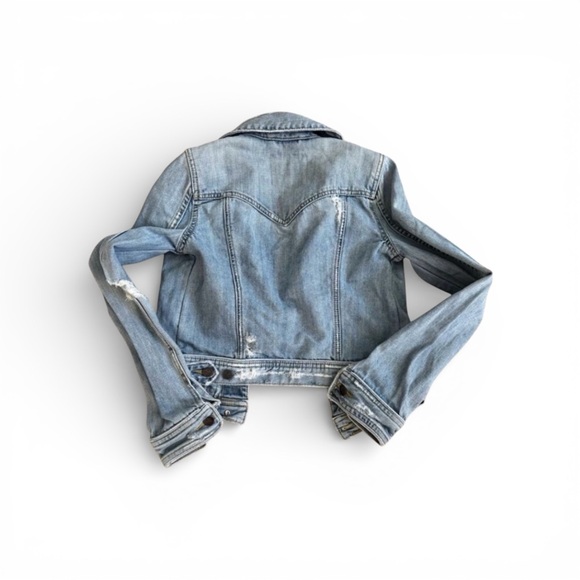 Abercrombie & Fitch Distressed Denim Jacket Vintage Y2K Light Blue Jean Jacket - Picture 2 of 4